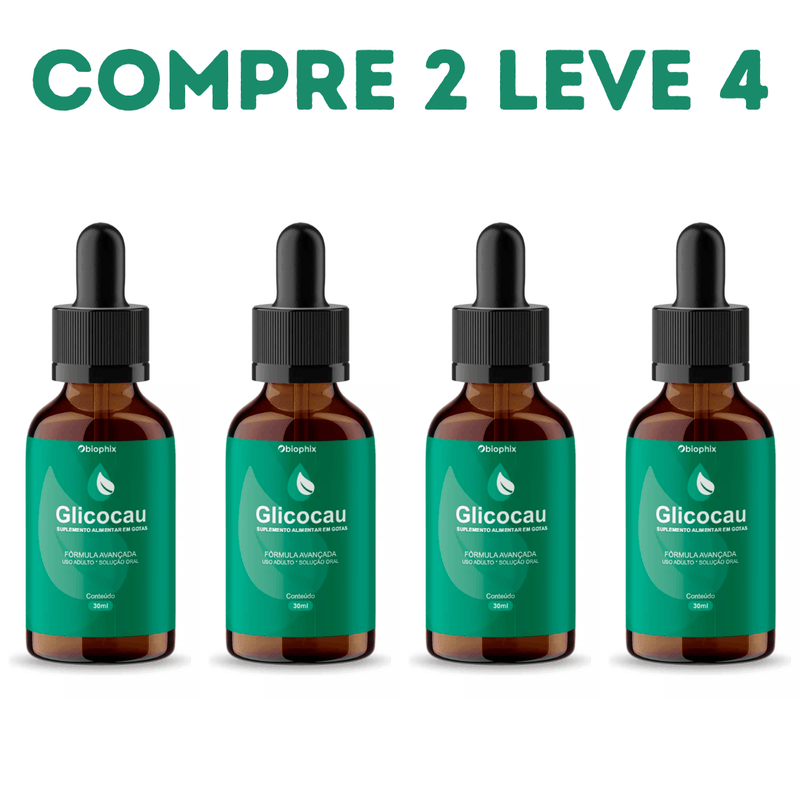 Glicocau 30ml – Seu Aliado Natural No Controle Da Glicose - Compre 1 Leve 2 + Frete Grátis