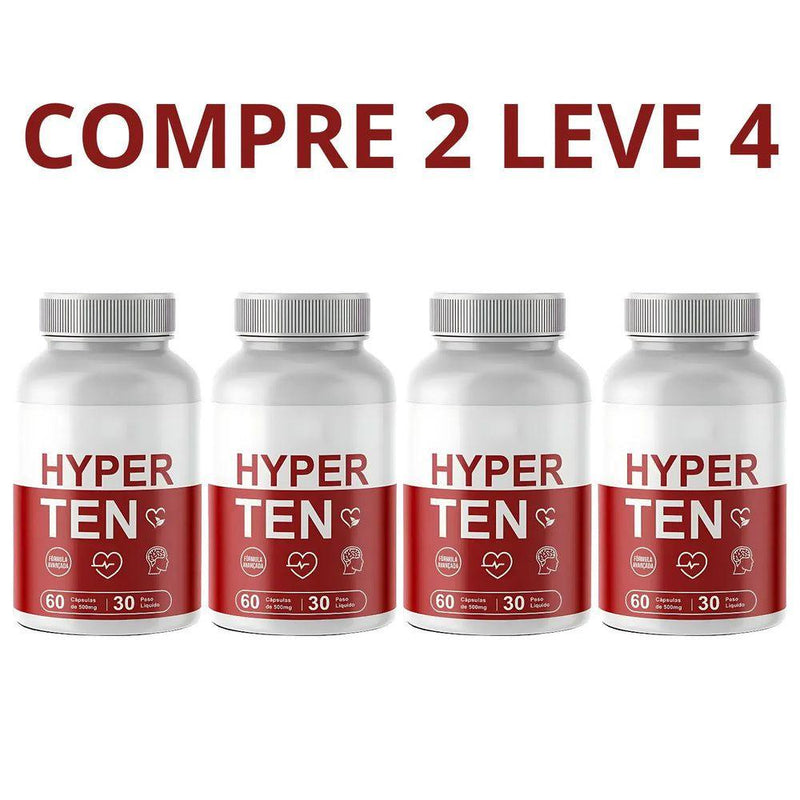 Hyperten 60 Cáps - Saúde Cardiovascular em dia - Compre 1 Leve 2 + Frete Grátis