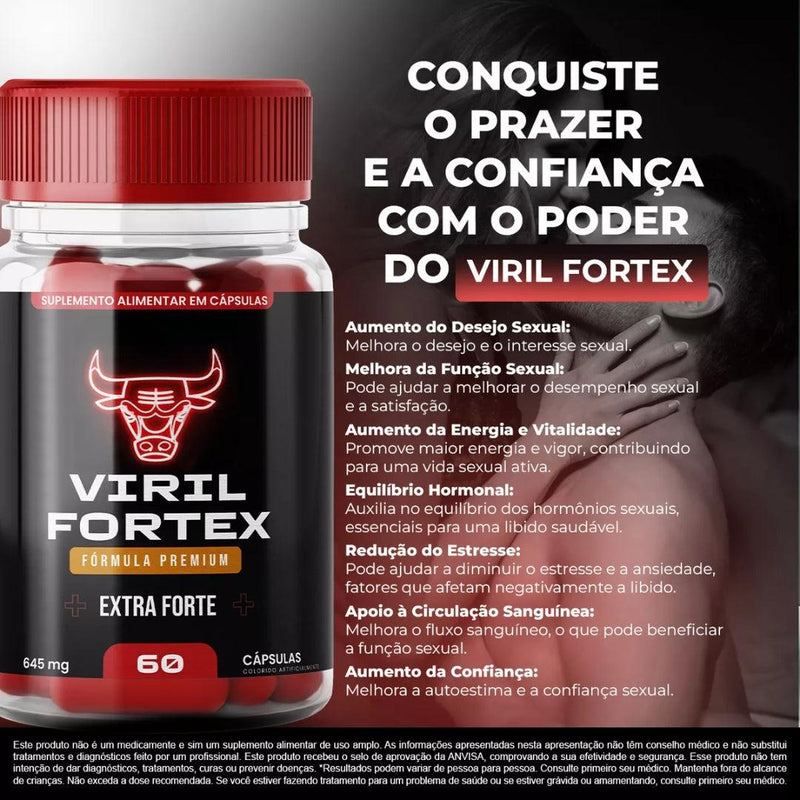 Kit Viril Fortex 60 cáps + 30ml - Loja Oficial + Frete Grátis