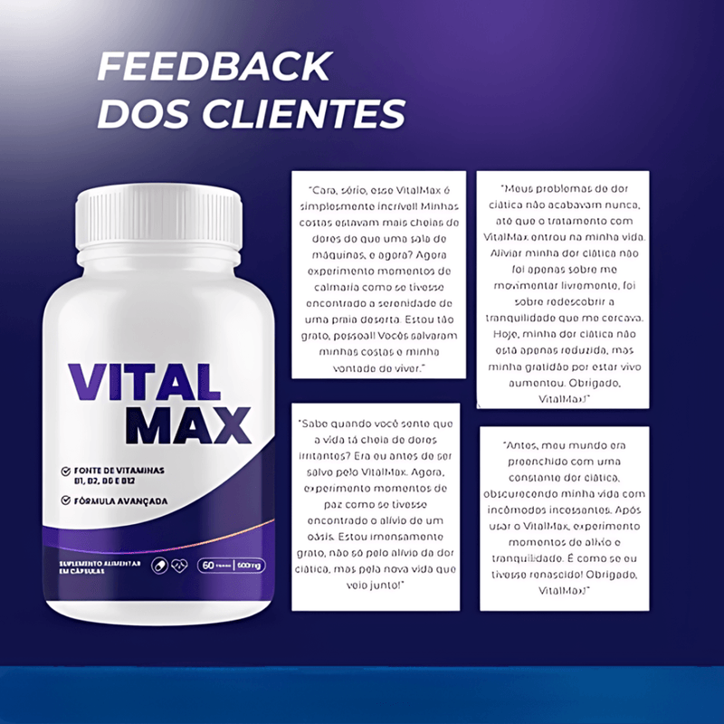 Vital Max - 60 Caps - Loja Oficial + Frete Grátis