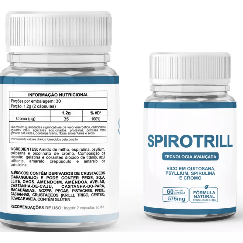 Spirotrill 60 cáps - Controle do Apetite - Loja Oficial