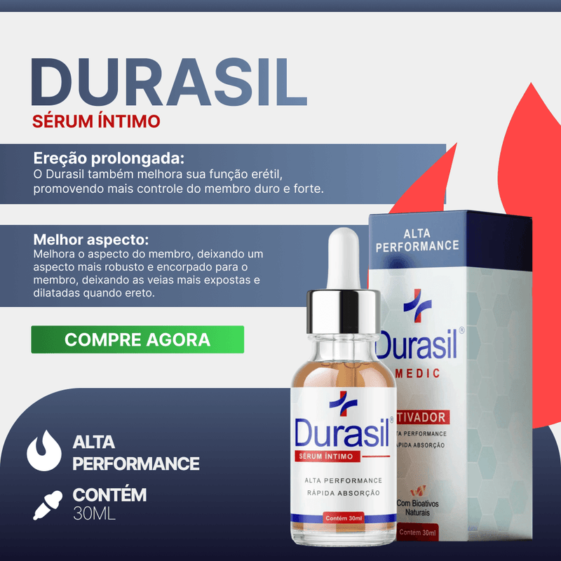 Durasil Original -  Sérum Íntimo Masculino 30ml - Compre 1 Leve 2 + Frete Grátis!