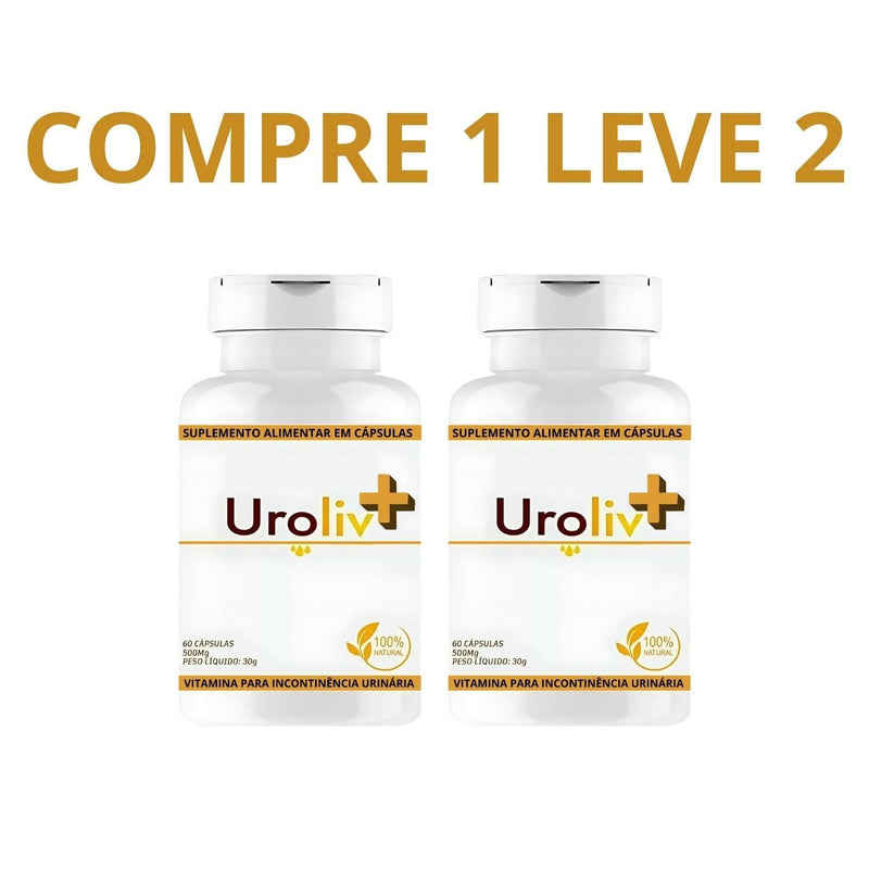 Uroliv 60 Cáps - Controle Da Incontinência Urinária - Compre 1 Leve 2 + Frete Grátis