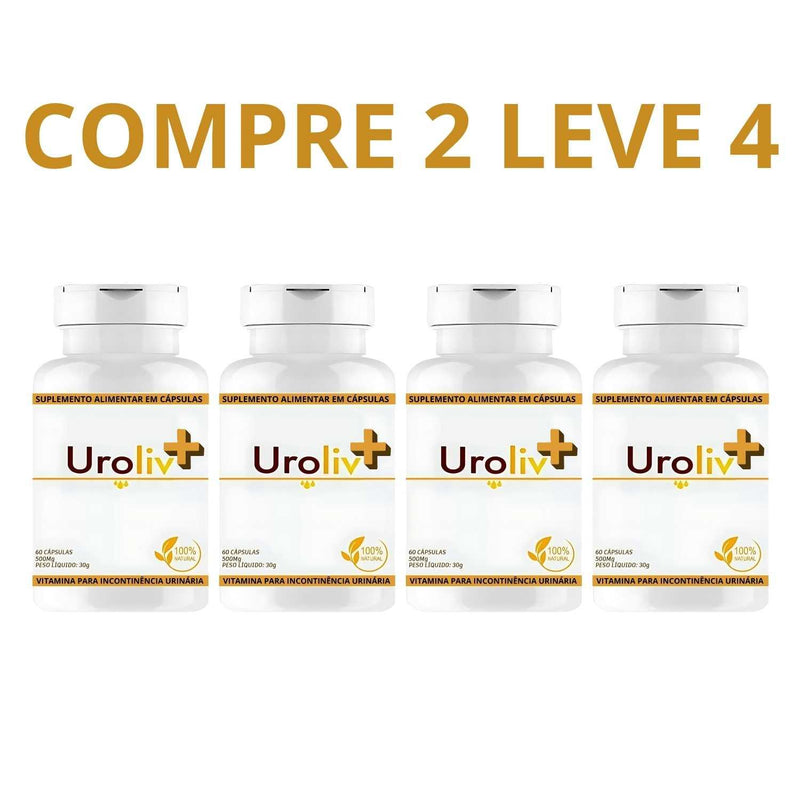 Uroliv 60 Cáps - Controle Da Incontinência Urinária - Compre 1 Leve 2 + Frete Grátis